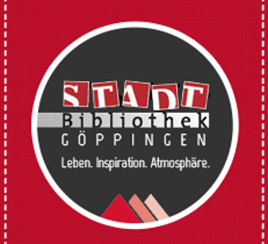Logo der Stadtbibliothek Göppingen mit dem Text: Leben, Inspiration, Atmosphäre